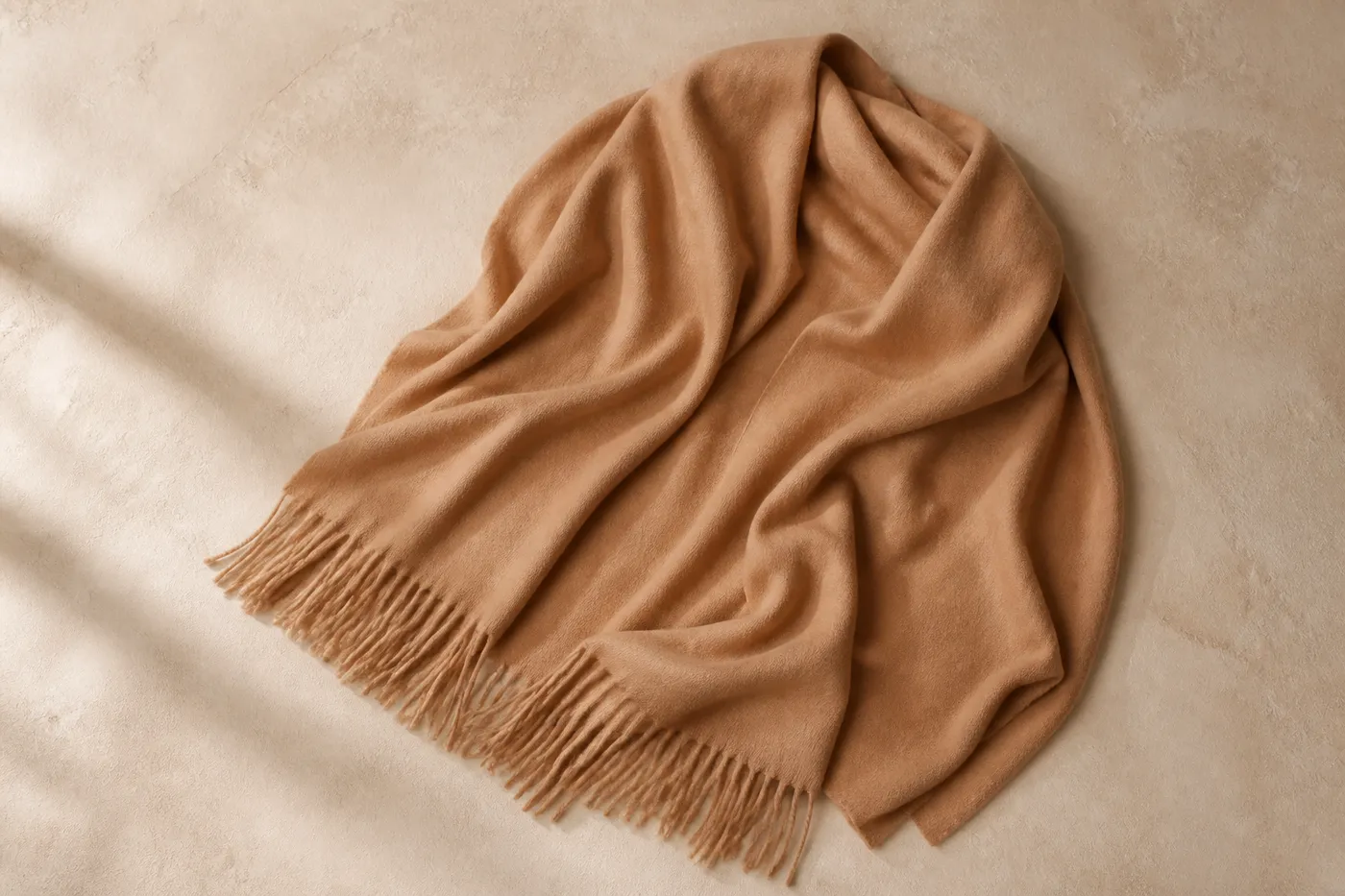 Oversized Fringed Stole No.07