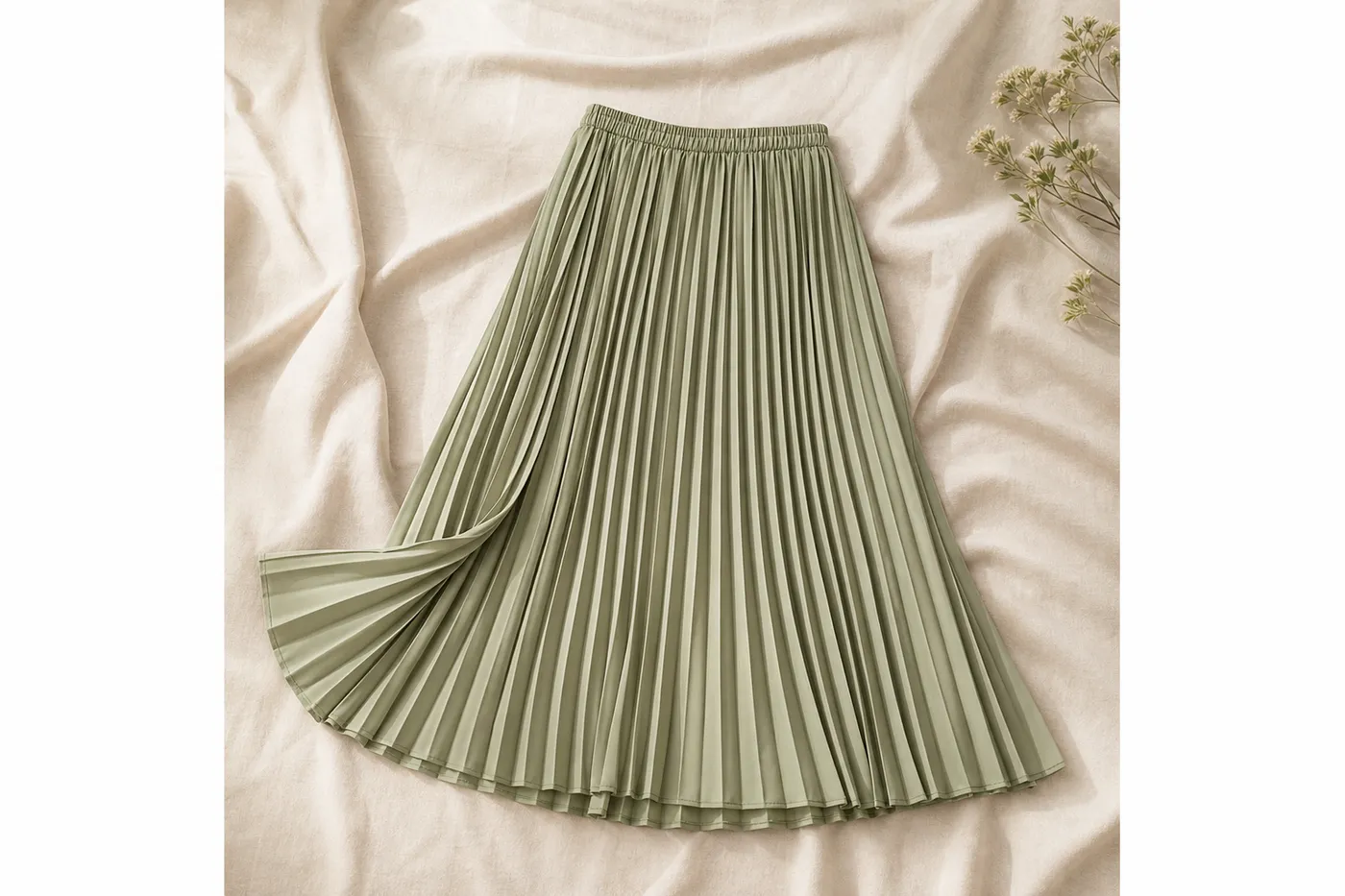 Pleated Midi Skirt