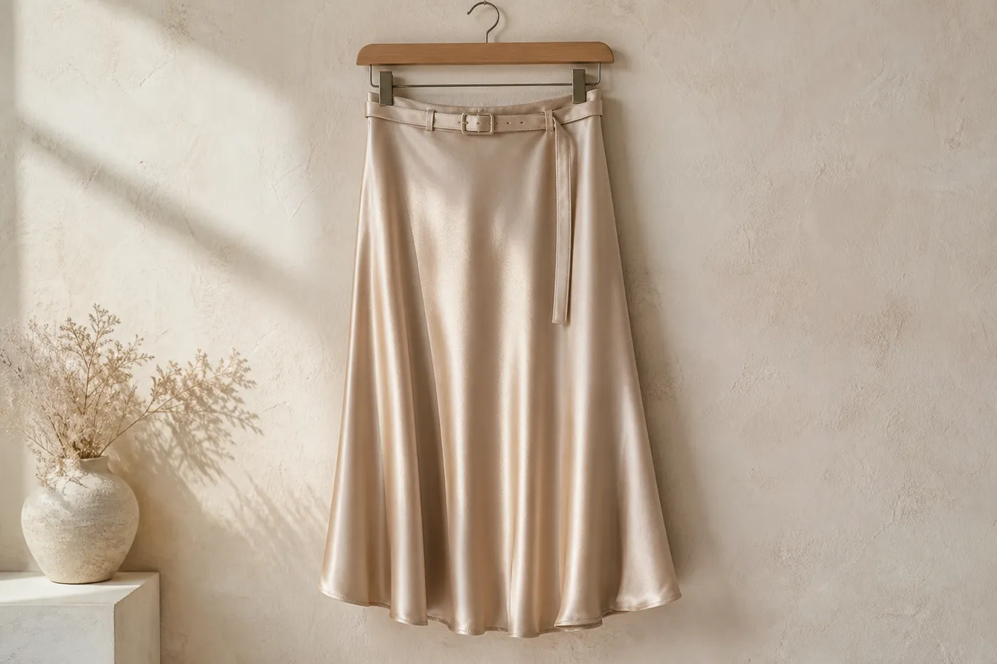 Satin Midi Skirt Essential