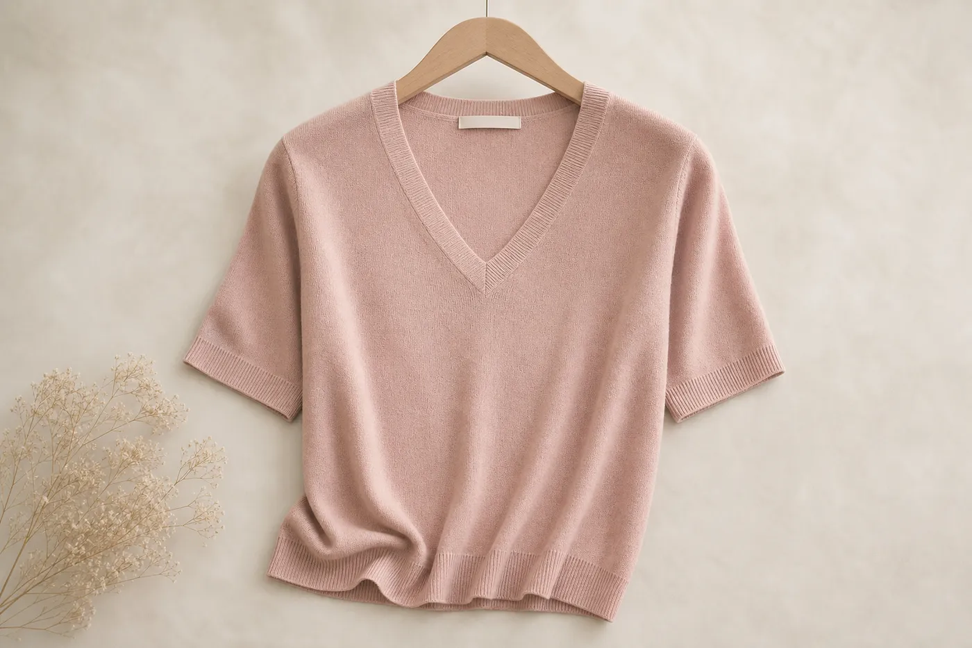 Fine Knit V-Neck Top Signature