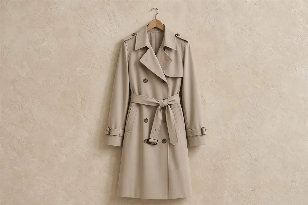Trench Mi-Long en Gabardine Fluide Essential